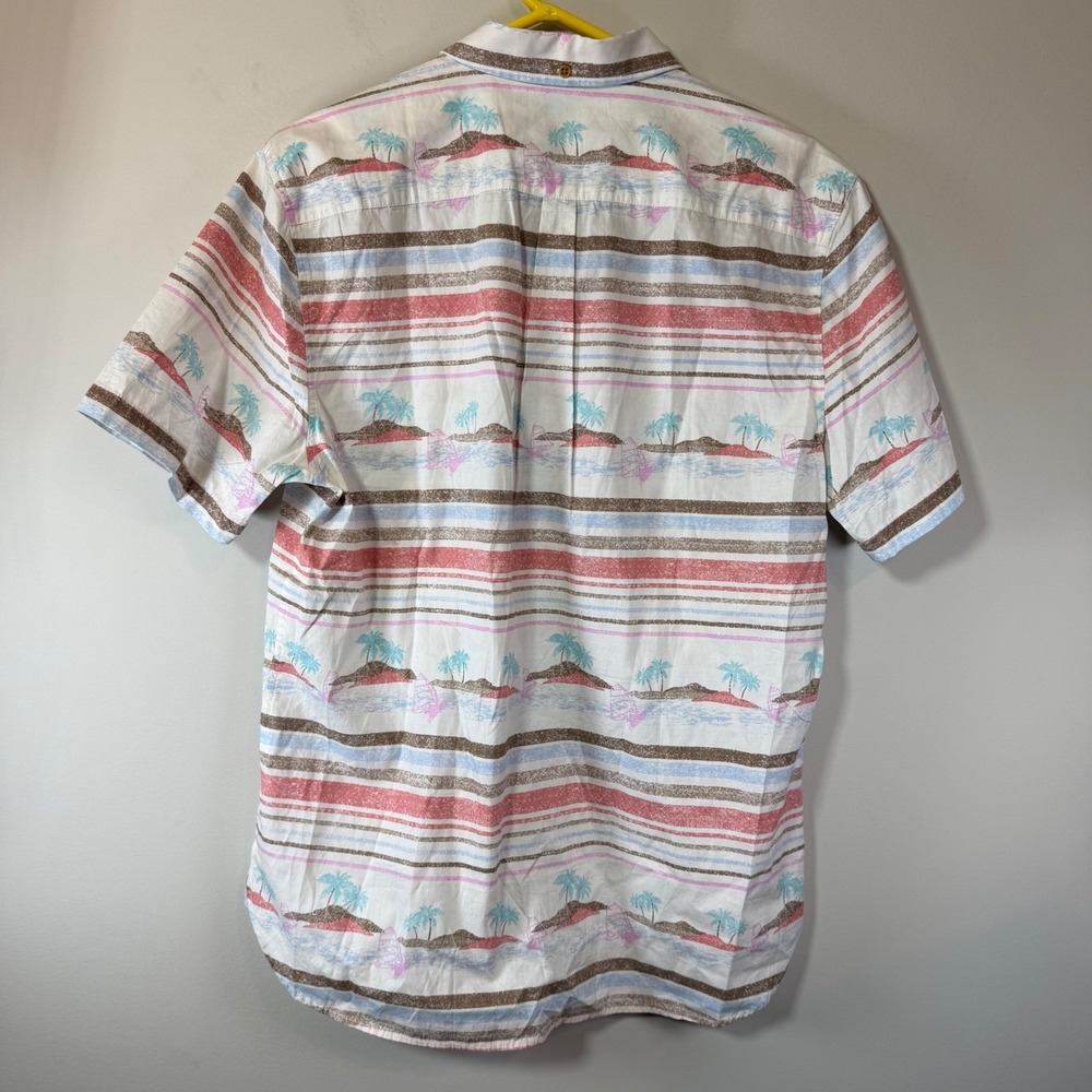 Chubbies Beach Club Popover Shirt Mens Large White Tropical Stripe Resort Vaca - Picture 2 of 7